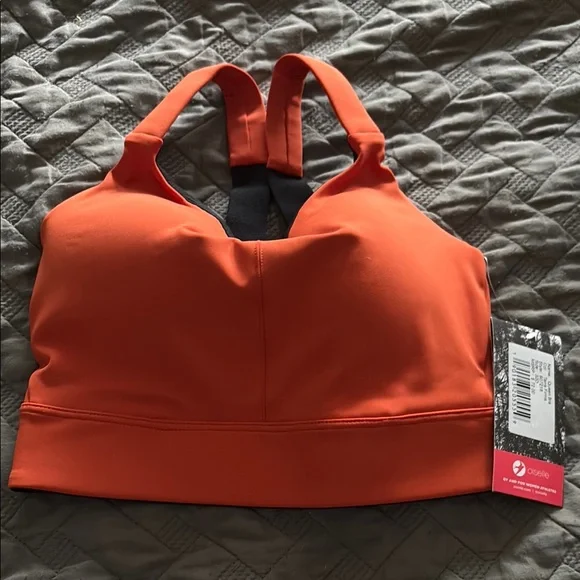 Oiselle Orange Sports Bra - Picture 1 of 3